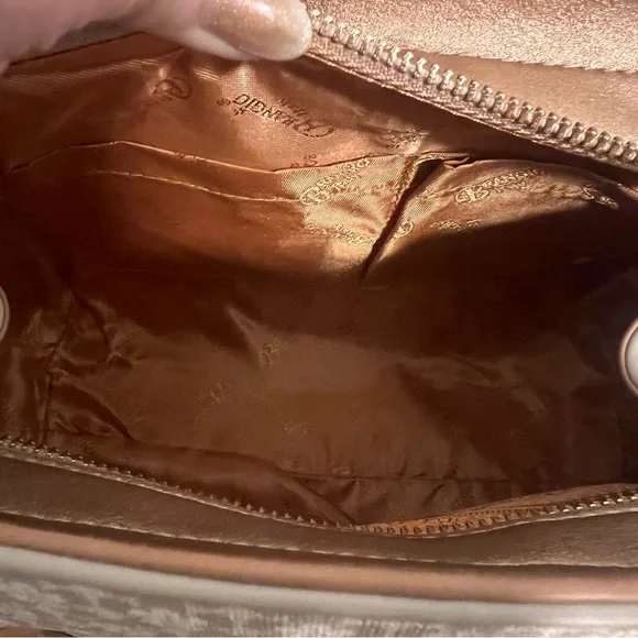 BRANGIO ITALIAN HANDBAG LEATHER HEARTS FLOWERS SHINY CROSSBODY STRAP HANDLES - Picture 11 of 15